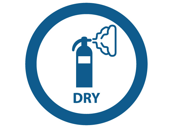 Pictogram for Use dry foam to extinguish the fire